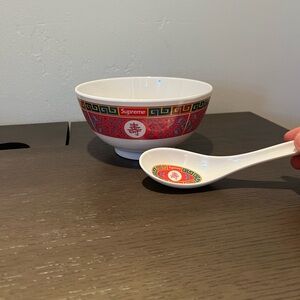 Supreme Red and White Ceramic Bowl Set